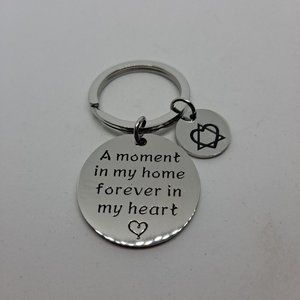 Adoption Keychain Gift A Moment In My Home Forever In My Heart Keyring